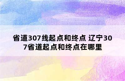 省道307线起点和终点 辽宁307省道起点和终点在哪里